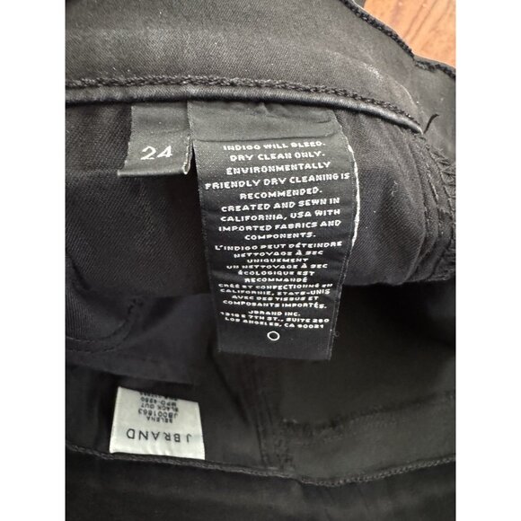 J Brand Selena Black Coated Cropped Lace Hem Mid-Rise Bootcut Boho Jeans Sz 24 - Picture 4 of 9